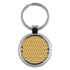 Wood Illustrator Yellow Brown Key Chains (round)  by Nexatart