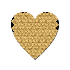 Wood Illustrator Yellow Brown Heart Magnet by Nexatart