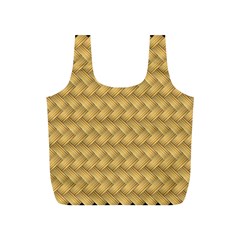 Wood Illustrator Yellow Brown Full Print Recycle Bags (s)  by Nexatart