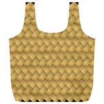 Wood Illustrator Yellow Brown Full Print Recycle Bags (L)  Front