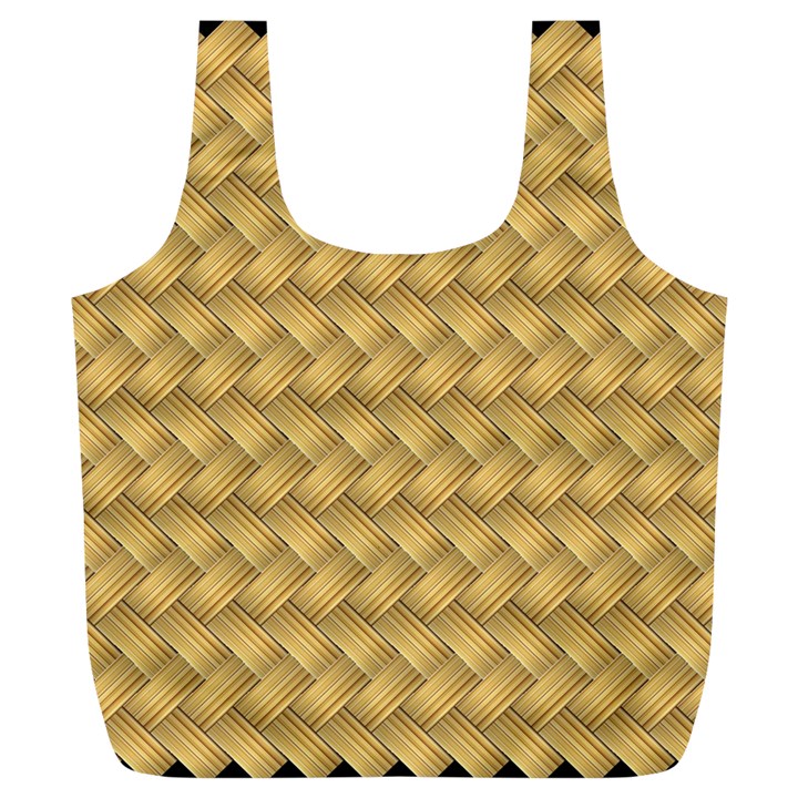 Wood Illustrator Yellow Brown Full Print Recycle Bags (L) 