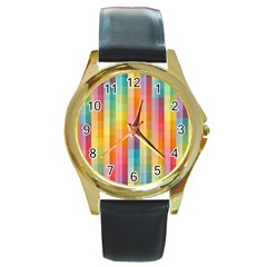 Background Colorful Abstract Round Gold Metal Watch by Nexatart