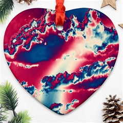 Sky Pattern Heart Ornament (two Sides) by Valentinaart