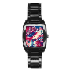 Sky Pattern Stainless Steel Barrel Watch by Valentinaart