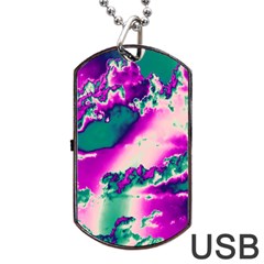 Sky Pattern Dog Tag Usb Flash (two Sides) by Valentinaart