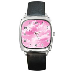 Sky Pattern Square Metal Watch by Valentinaart