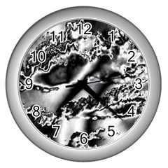 Sky Pattern Wall Clocks (silver)  by Valentinaart