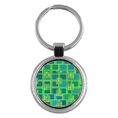 Green Abstract Geometric Key Chains (Round) 