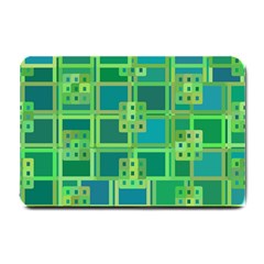 Green Abstract Geometric Small Doormat  by Nexatart