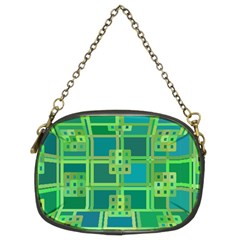 Green Abstract Geometric Chain Purses (Two Sides) 