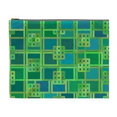 Green Abstract Geometric Cosmetic Bag (XL)