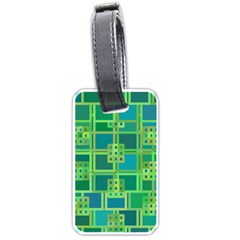 Green Abstract Geometric Luggage Tags (One Side) 