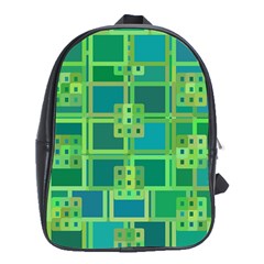 Green Abstract Geometric School Bags (XL) 