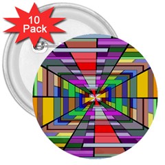 Art Vanishing Point Vortex 3d 3  Buttons (10 Pack)  by Nexatart