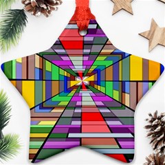 Art Vanishing Point Vortex 3d Star Ornament (two Sides) by Nexatart