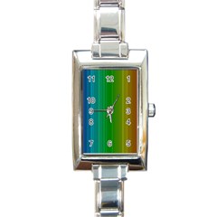 Spectrum Colours Colors Rainbow Rectangle Italian Charm Watch by Nexatart