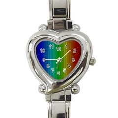 Spectrum Colours Colors Rainbow Heart Italian Charm Watch by Nexatart