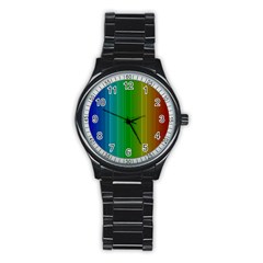 Spectrum Colours Colors Rainbow Stainless Steel Round Watch by Nexatart