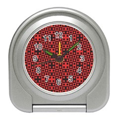 Abstract Background Red Black Travel Alarm Clocks by Nexatart