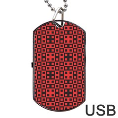 Abstract Background Red Black Dog Tag Usb Flash (two Sides) by Nexatart