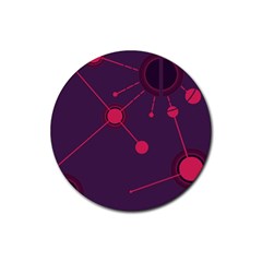 Abstract Lines Radiate Planets Web Rubber Coaster (round)  by Nexatart