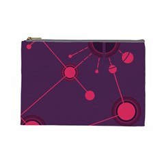 Abstract Lines Radiate Planets Web Cosmetic Bag (large)  by Nexatart