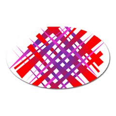 Chaos Bright Gradient Red Blue Oval Magnet by Nexatart