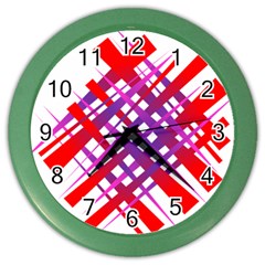 Chaos Bright Gradient Red Blue Color Wall Clocks by Nexatart