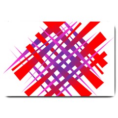 Chaos Bright Gradient Red Blue Large Doormat  by Nexatart