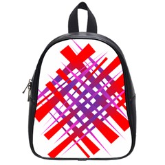 Chaos Bright Gradient Red Blue School Bags (small)  by Nexatart