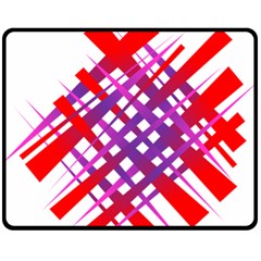 Chaos Bright Gradient Red Blue Fleece Blanket (medium)  by Nexatart