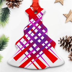 Chaos Bright Gradient Red Blue Christmas Tree Ornament (two Sides) by Nexatart