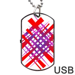 Chaos Bright Gradient Red Blue Dog Tag Usb Flash (two Sides) by Nexatart