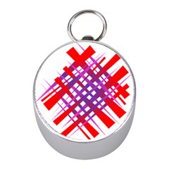 Chaos Bright Gradient Red Blue Mini Silver Compasses by Nexatart