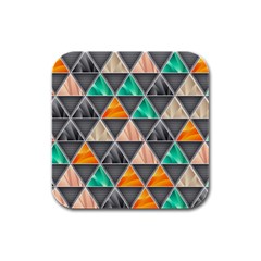 Abstract Geometric Triangle Shape Rubber Square Coaster (4 Pack)  by Nexatart