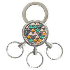 Abstract Geometric Triangle Shape 3-ring Key Chains by Nexatart