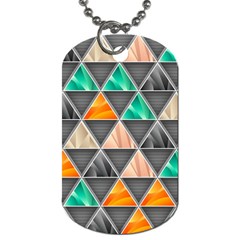 Abstract Geometric Triangle Shape Dog Tag (two Sides) by Nexatart