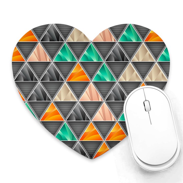 Abstract Geometric Triangle Shape Heart Mousepads