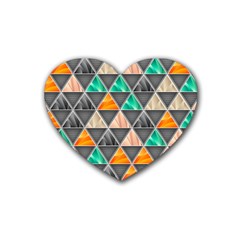 Abstract Geometric Triangle Shape Rubber Coaster (heart)  by Nexatart