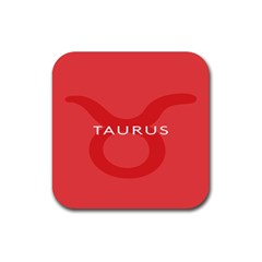 Zodizc Taurus Red Rubber Coaster (square)  by Mariart