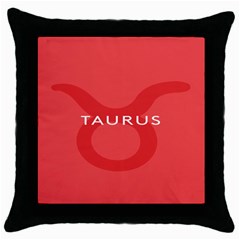 Zodizc Taurus Red Throw Pillow Case (black) by Mariart