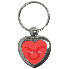 Zodizc Taurus Red Key Chains (heart)  by Mariart