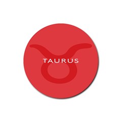 Zodizc Taurus Red Rubber Coaster (round) 