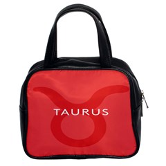 Zodizc Taurus Red Classic Handbags (2 Sides) by Mariart