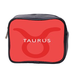 Zodizc Taurus Red Mini Toiletries Bag 2-side by Mariart