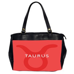 Zodizc Taurus Red Office Handbags (2 Sides)  by Mariart