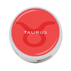 Zodizc Taurus Red 4-port Usb Hub (one Side) by Mariart