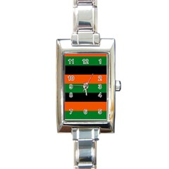 Color Green Orange Black Rectangle Italian Charm Watch by Mariart