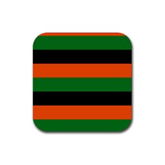 Color Green Orange Black Rubber Coaster (square)  by Mariart