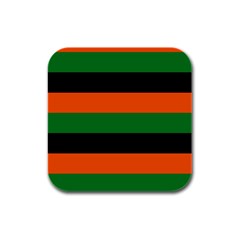 Color Green Orange Black Rubber Square Coaster (4 Pack)  by Mariart